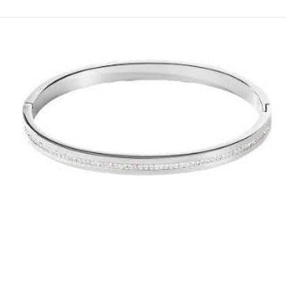 Coeur de Lion stainless steel crystal pave set Bangle 0126/33-1800
