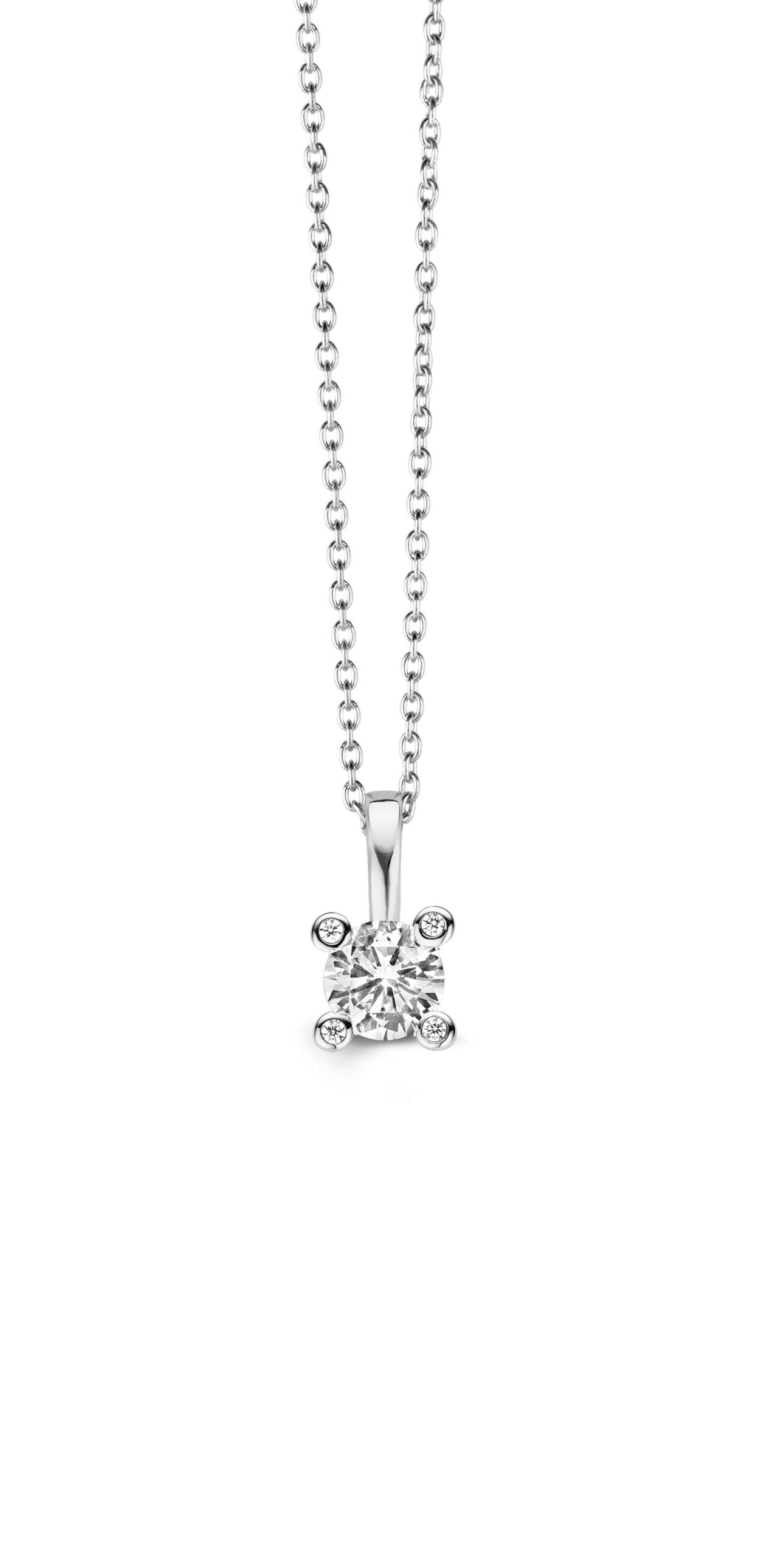 Ti Sento Sterling Silver CZ set pendant on chain ref 3860ZI/42