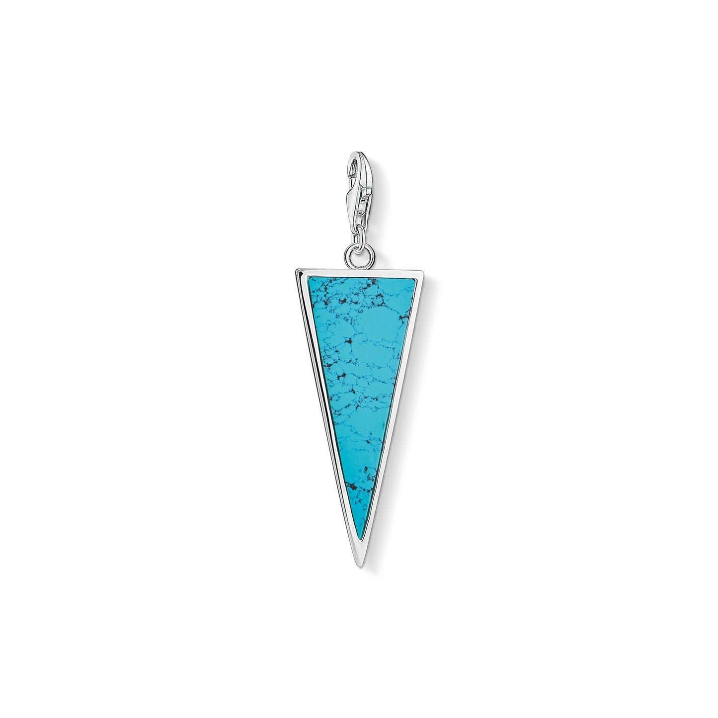 Thomas Sabo Sterling Silver Simulated Turquoise Triangle charm ref Y0024-404-17