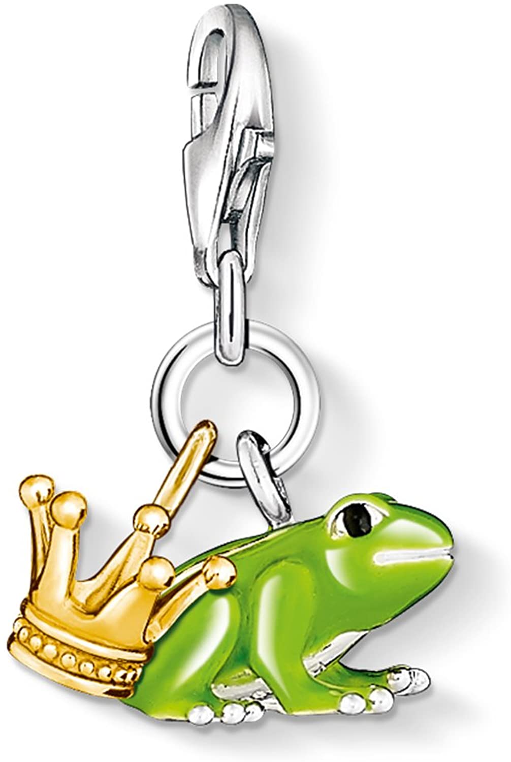 Thomas Sabo Sterling Silver Green enamel Frog Prince charm Ref 0931-427-6