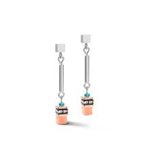 Coeur de Lion Stainless Steel Geo cube drop earrings 5025/21-1559