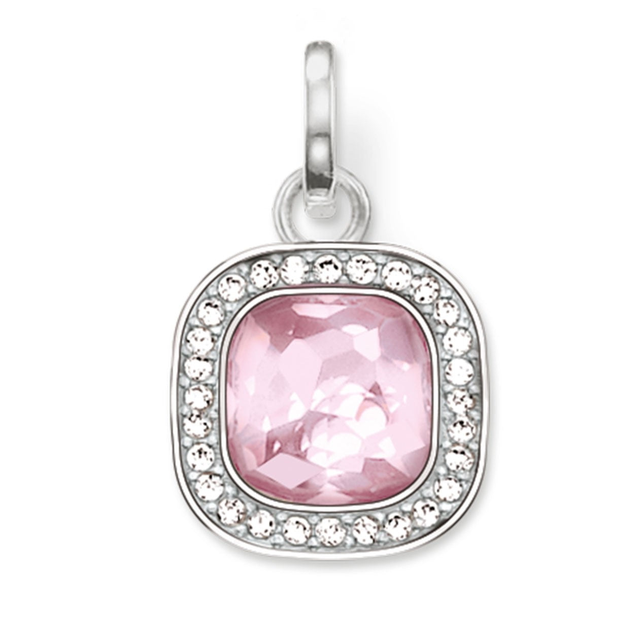THOMAS SABO Silver Square Pink Cubic Zirconia Pendant ref PE687-050-9