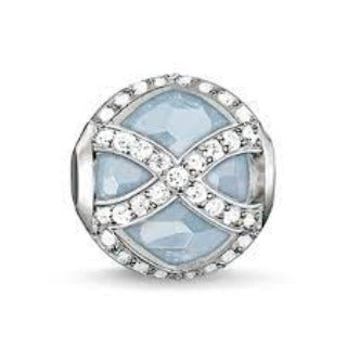 Thomas Sabo Sterling Silver Aqua stone CZ set Karma Bead charm ref K0145-694-31