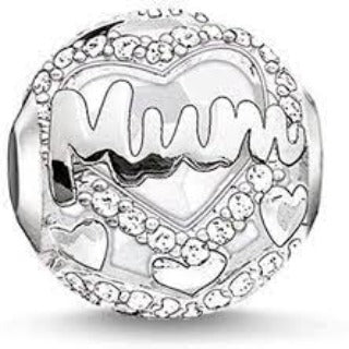 Thomas Sabo Sterling Silver CZ set MUM Karma Bead charm ref K0190-625-14