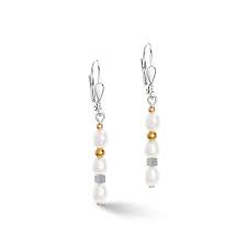 Coeur de Lion Stainless Steel fresh water pearl set drop earrings 1107/20-1642