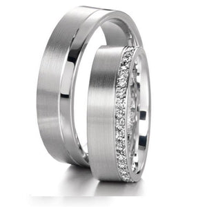 Furrer Jacot 950 Palladium 6mm Matt/Polished Wedding Ring 71-26240-0-0 (Plain Ring Only)