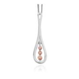 3SMCDP2 Clogau Silver & 9ct gold Royal Crown Diamond set Pendant on chain