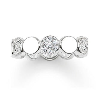 Thomas Sabo Sterling Silver Cubic Zirconia Bubble Ring TR2048-051-14-54 Size 54/N