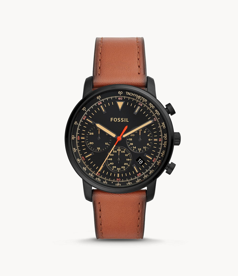 Fossil Goodwin Chronograph Luggage Leather Watch Ref FS5501