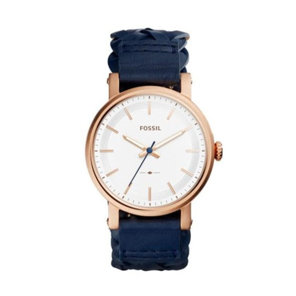 Fossil Original Boyfriend Rose Gold Stainless Steel Lady Leather Watch ref ES4182