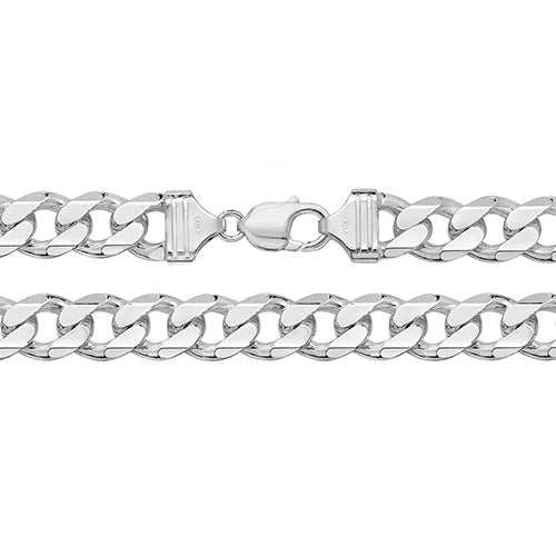 Sterling Silver Heavy Curb Links Necklace 22