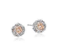3STDC0334 Clogau Sterling Silver and 9ct gold. Tudor Court Spherical Pearl Stud Earrings