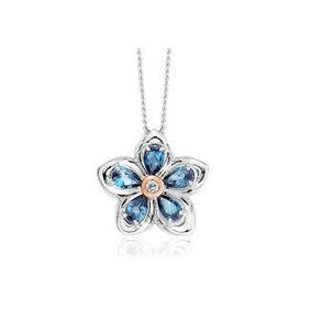 3SFMNP  Clogau Silver Forget Me Not Blue Topaz Pendant on 18"/22"inch chain