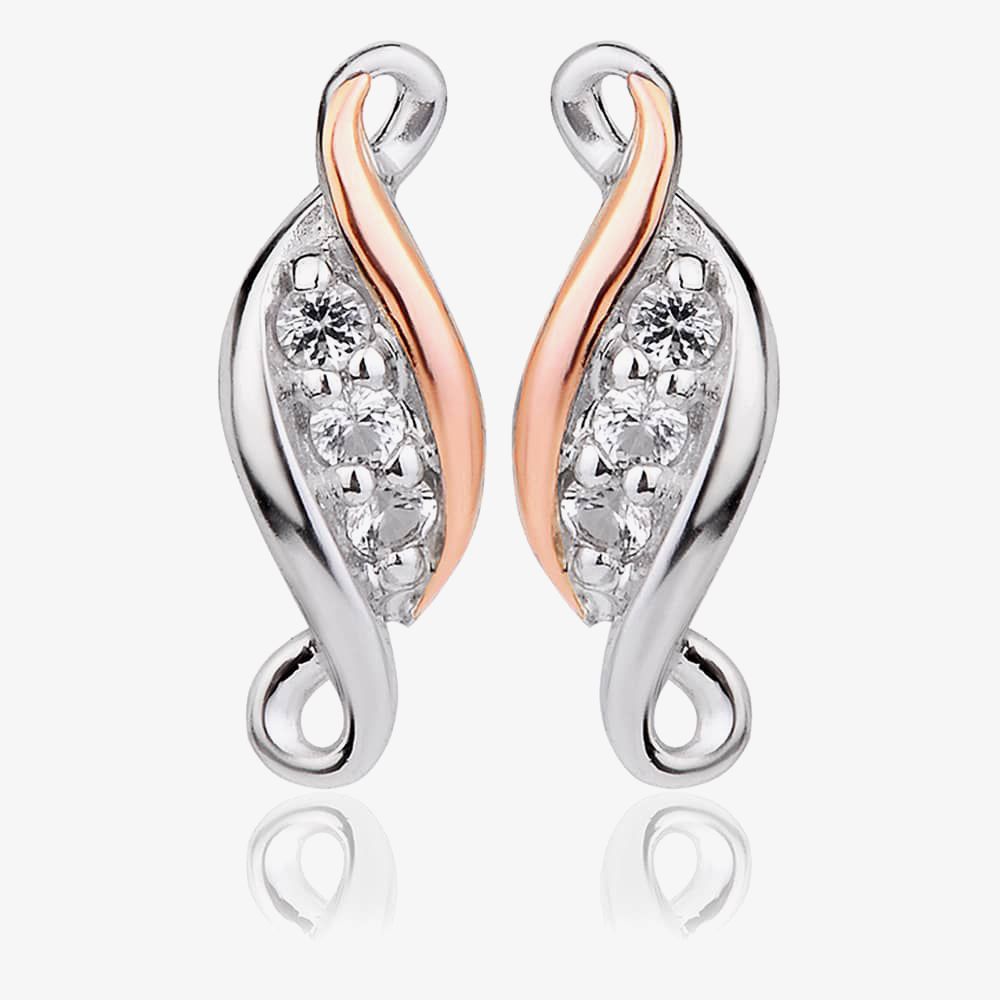 Clogau Silver/9ct gold Past Present future Stud earrings 3SPPFE