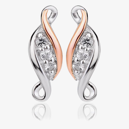 Clogau Silver/9ct gold Past Present future Stud earrings 3SPPFE
