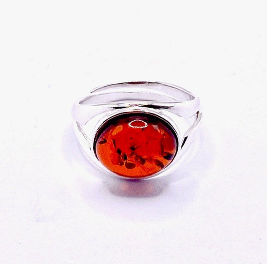 Silver Amber set Ring