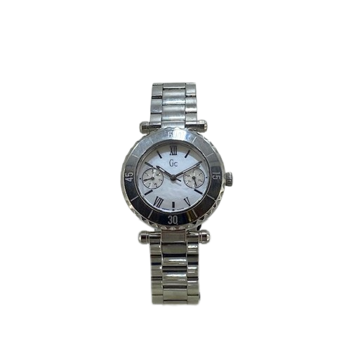 I20026L1 GC Ladies Stainless Steel MOP round face day date bracelet watch £260