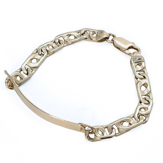 9ct Yellow Gold Fancy Links ID Bracelet 7.5"