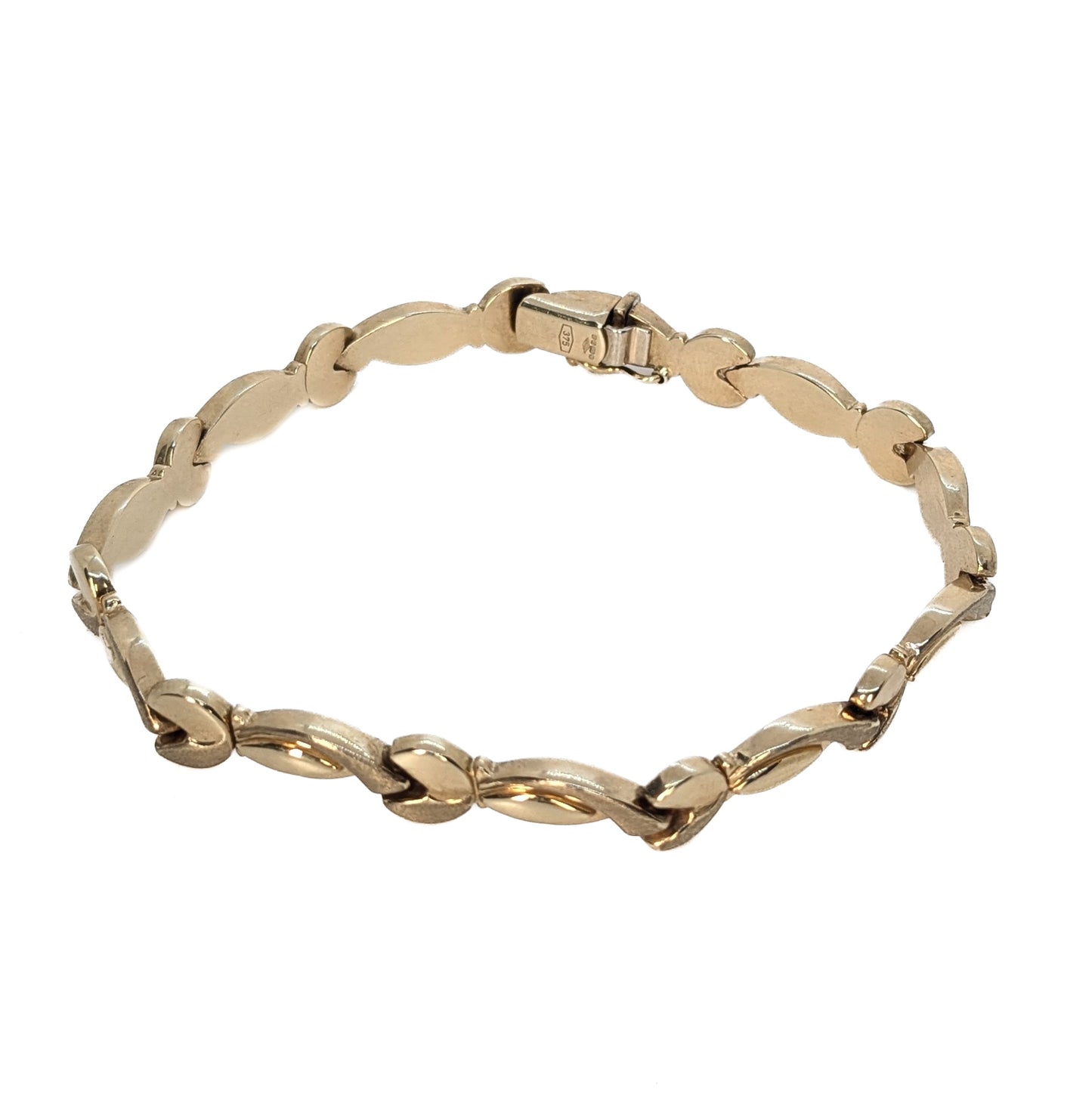 9ct Yellow Gold Fancy Link 7" Bracelet