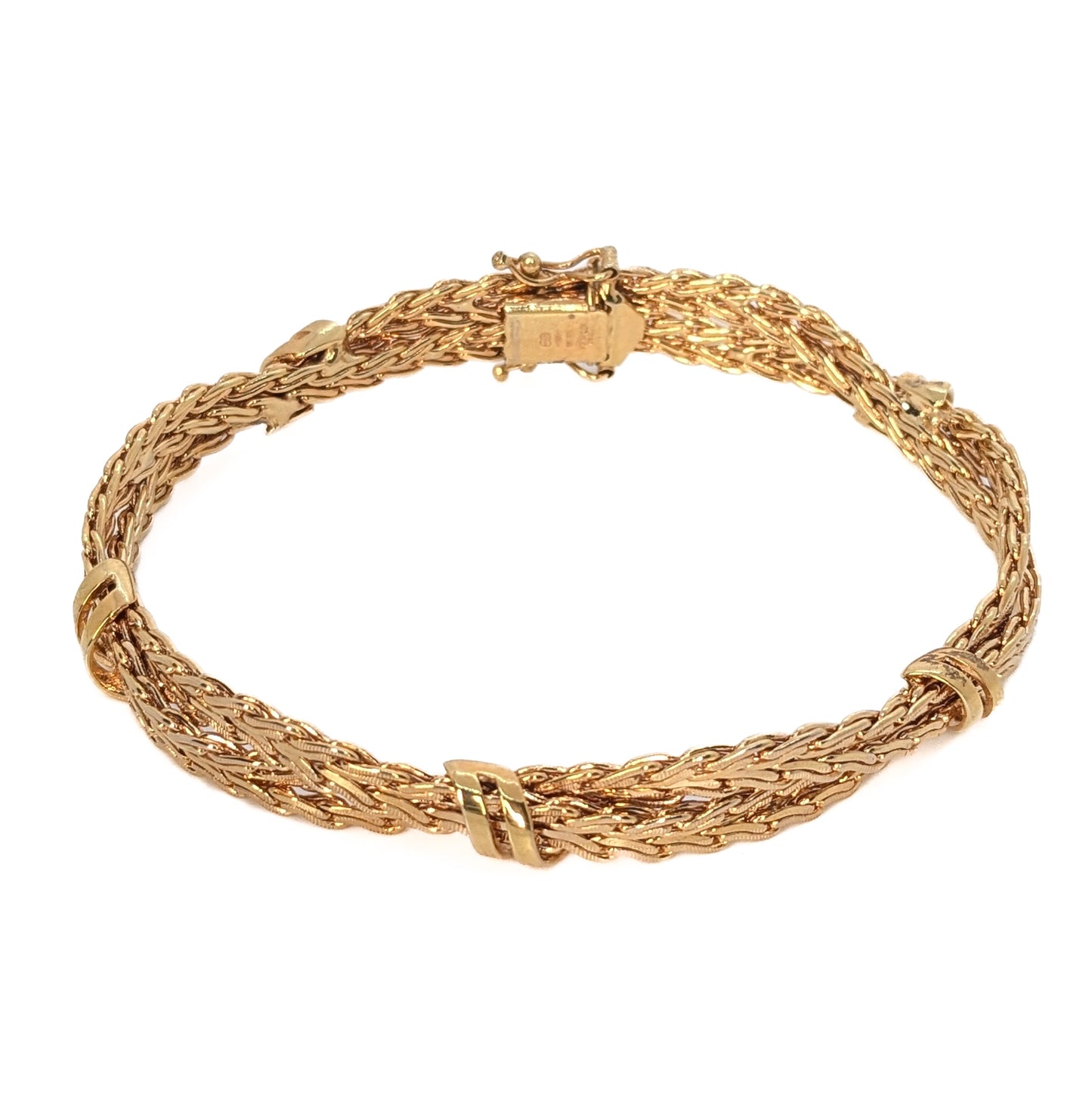 9ct Yellow Gold, Hand-made Intricate Twisted Link Bracelet