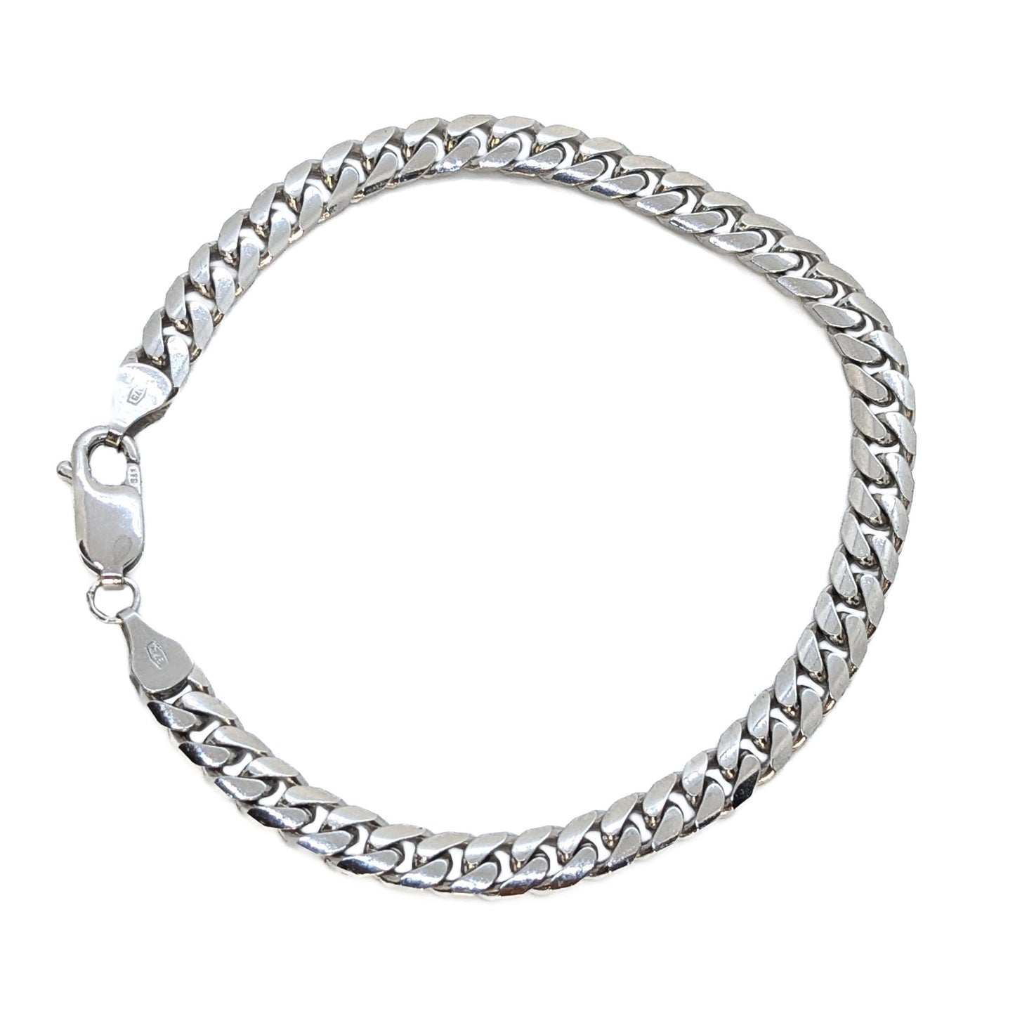 9ct White Gold Bombe Curb Link 7.5'' Bracelet