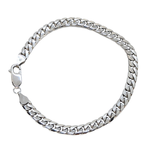 9ct White Gold Bombe Curb Link 7.5'' Bracelet