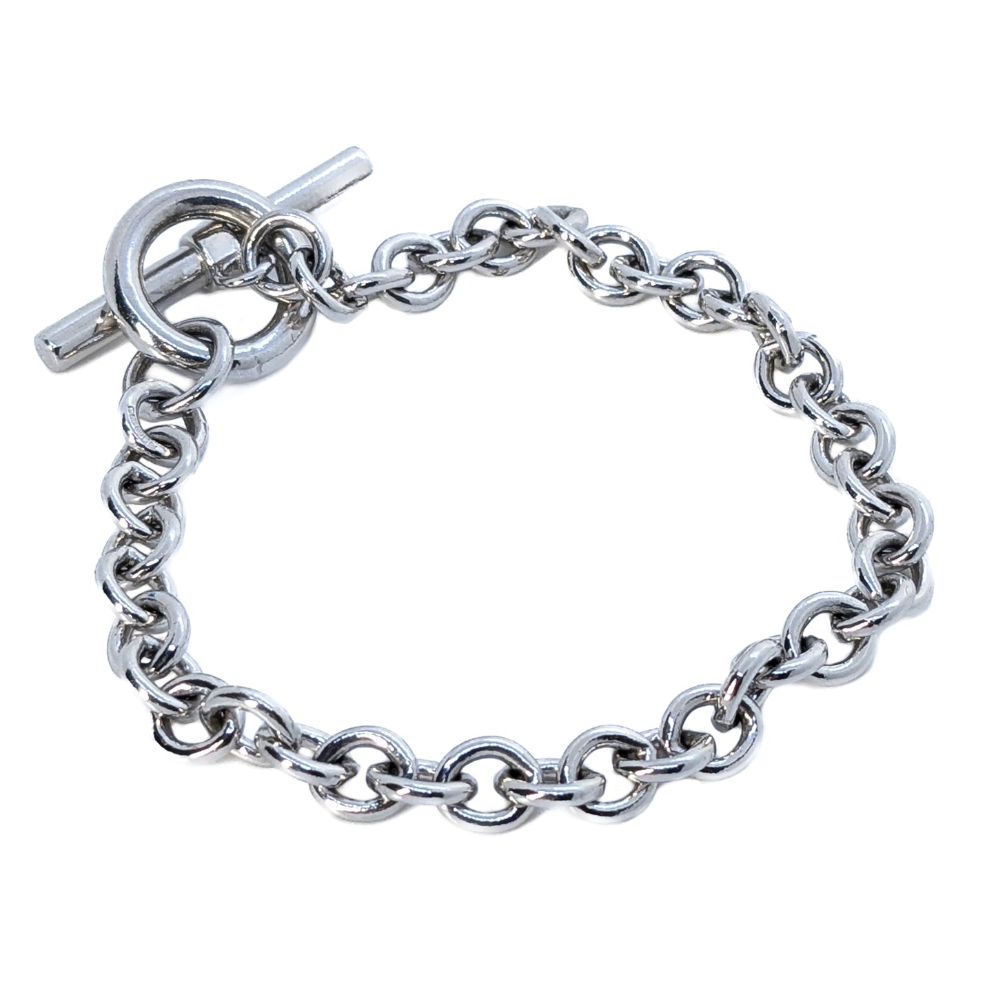 9ct White Gold 62 Trace T-bar bracelet