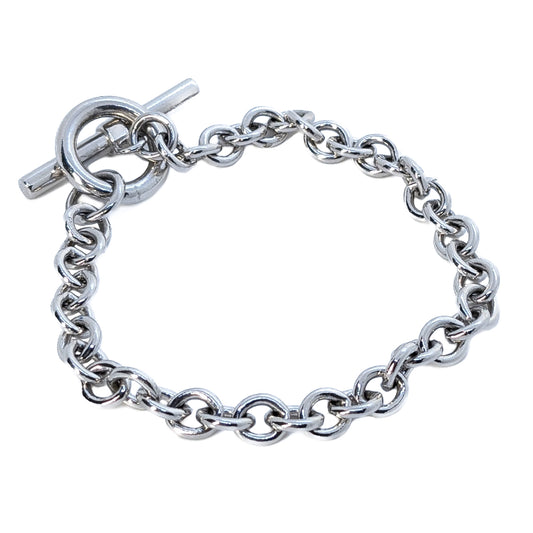 9ct White Gold 62 Trace T-bar bracelet