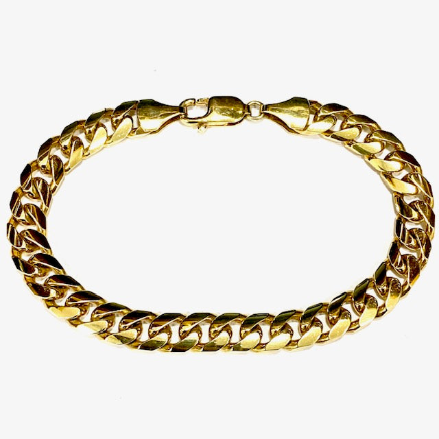9ct Yellow Gold Bombe Curb Link 8.5" Bracelet
