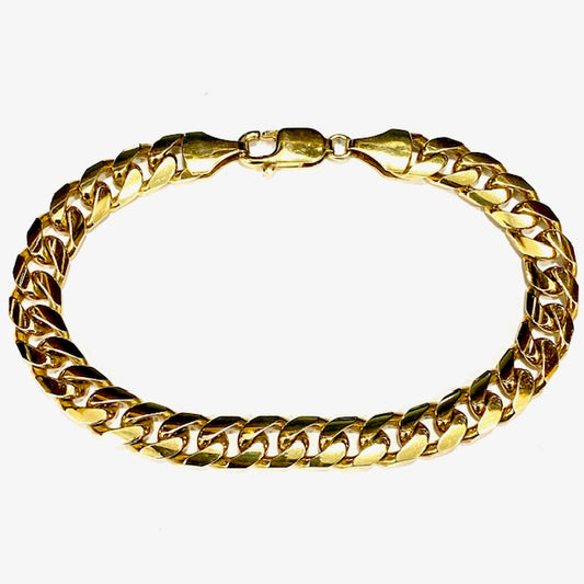 9ct Yellow Gold Bombe Curb Link 8.5" Bracelet