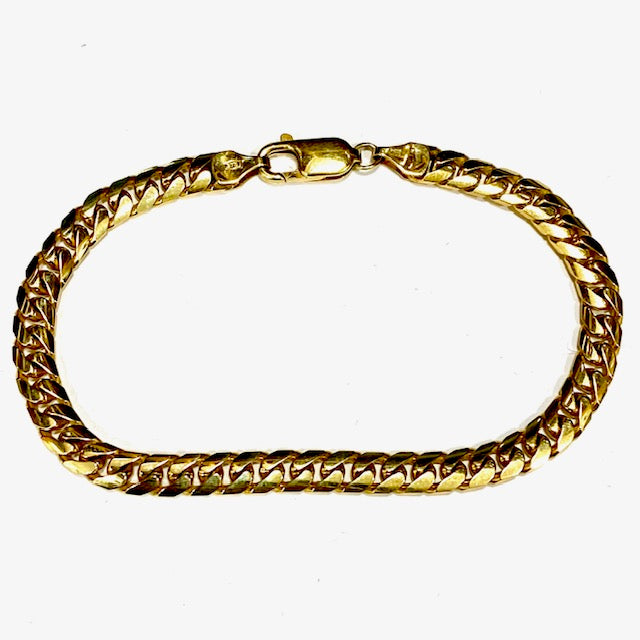 9ct Yellow Gold Bombe Curb Link 7.5" Bracelet