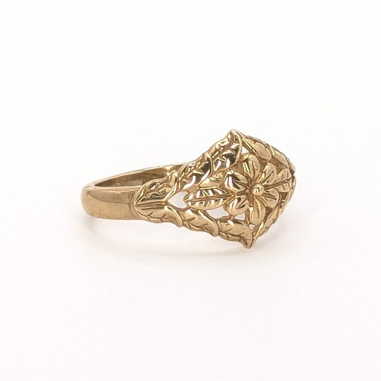 9ct Yellow Gold Floral Dress Ring