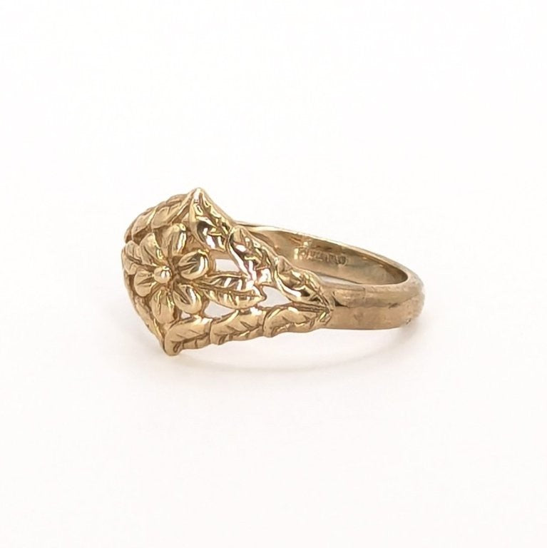 9ct Yellow Gold Floral Dress Ring