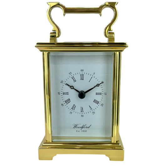 1430 Woodford Brass Skeletal Quartz Carriage Clock