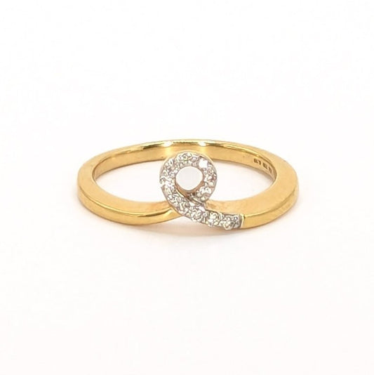 18ct Yellow Gold Diamond Loop Ring