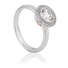 3SAWDR/P Clogau Sterling Silver/9ct gold Ar Dan White Topaz set ring £119