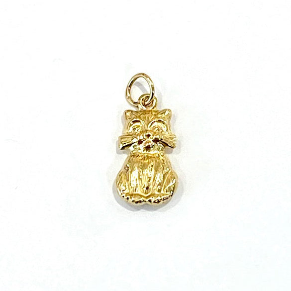 9ct Yellow Gold Cat Charm Pre Loved