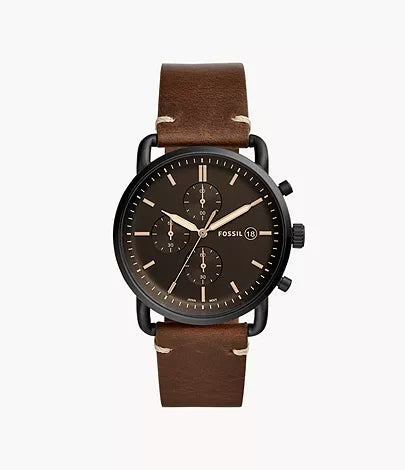 Fossil The Commuter Chronograph Brown Leather Watch FS5403