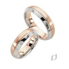 Furrer Jacot 5.5mm 18ct 2-Tone Diamond Set Wedding Ring