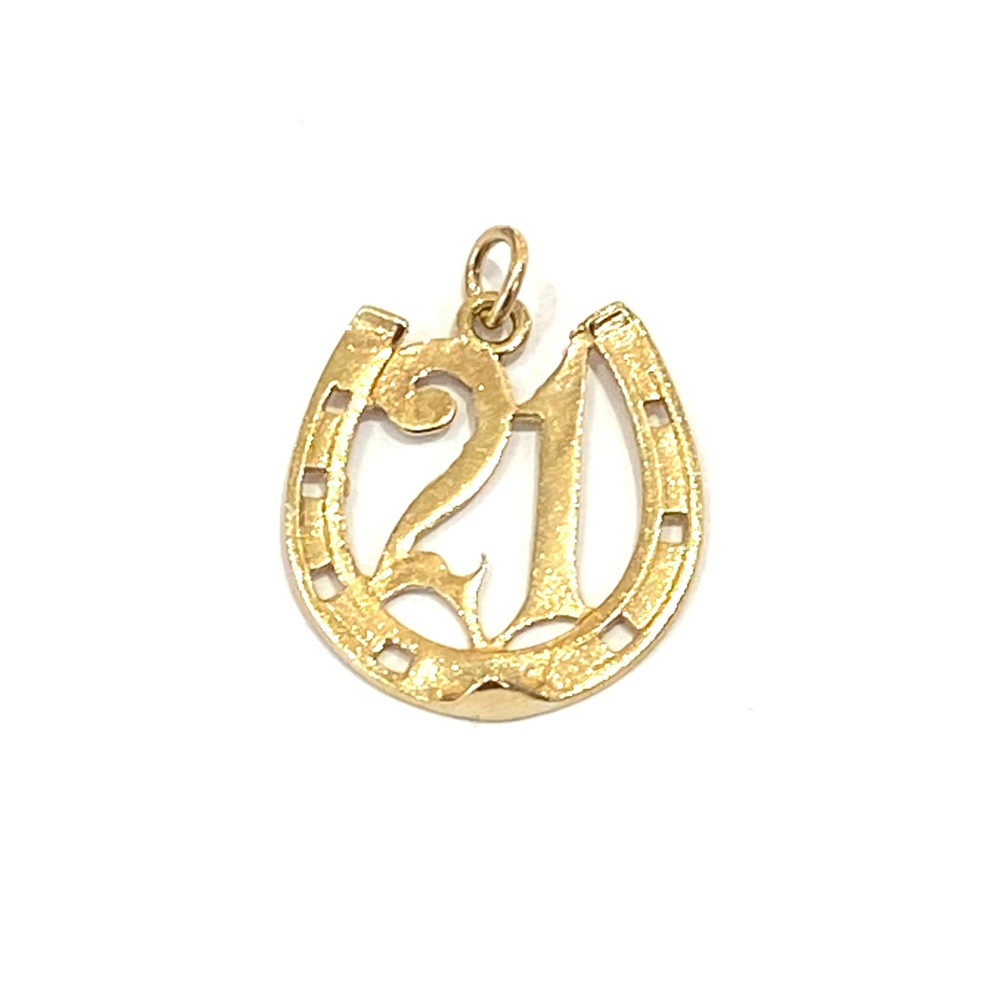 9ct Yellow Gold 21 Horseshoe Charm Pre Loved
