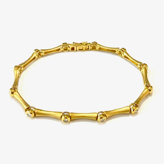 18ct Yellow Gold Diamond Set Bracelet