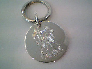8766 Sterling Silver  Gemini zodiac sign key Ring.