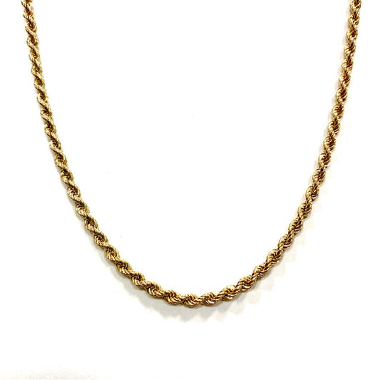 9ct Gold Rope Link Chain Necklace Pre Loved