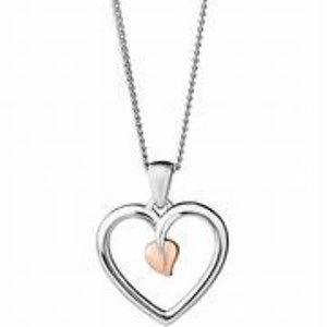 3STLHP7 Clogau Silver/9ct gold Tree of Life Heart pendant