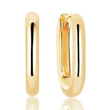 SJ-E62010-SG SIF JAKOBS Capri Medio Pianura Hoop Earrings 18ct Yellow Gold Plated Silver polished surface