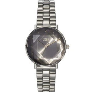 47504/TP Storm Ladies Elexi Stainless steel Taupe dial faceted glass bracelet watch