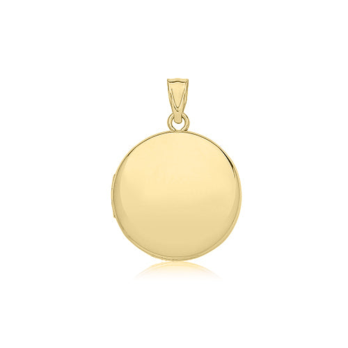 9ct Yellow Gold Plain Round Locket