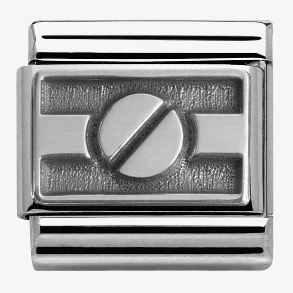 Nomination Classic Silvershine Oxidised Screw on Line Charm 330102/17