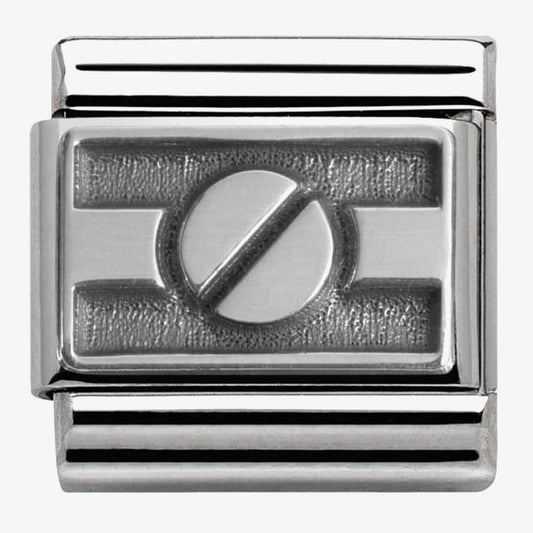 Nomination Classic Silvershine Oxidised Screw on Line Charm 330102/17