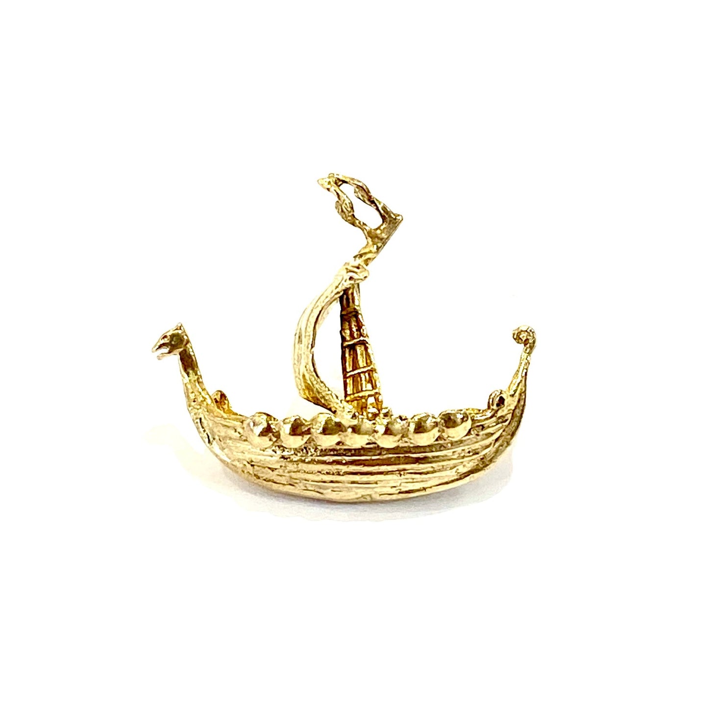 9ct Yellow Gold Viking Ship Charm Preloved
